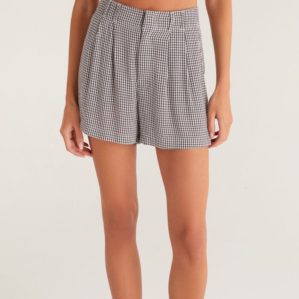 Z Supply Gingham High Waist Shorts